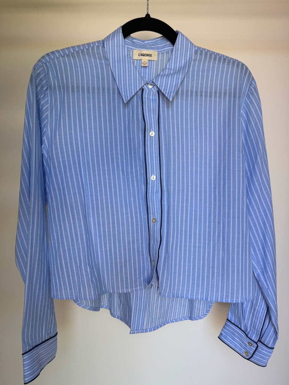 L'AGENCE Cosette Stripe High-Low Shirt | Size S - Picture 11 of 11